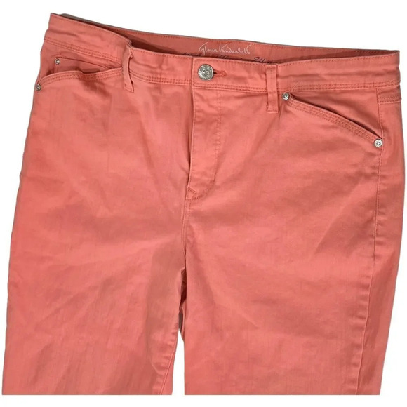 Gloria Vanderbilt women's peach orange Kaia Denim Skimmer Shorts - size 14 - Picture 5 of 12